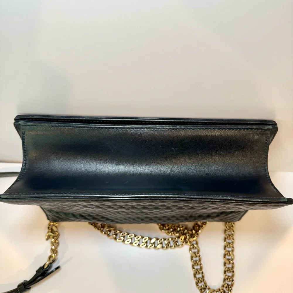 Christian Dior Diorama Medium Flap Bag W Black Embroidered Leather & Chain Strap